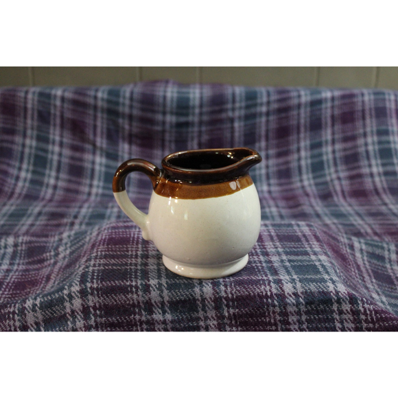 Vintage Brown Stripe Ceramic Pitcher Creamer - Picture 3 of 8